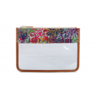 Clear Katie Pouch - Allison Castillo Monogram Stripe